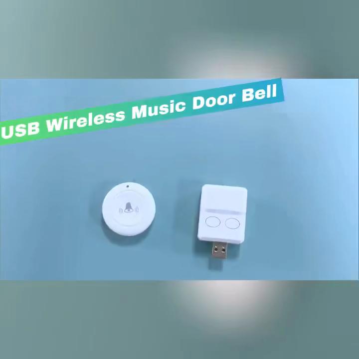 5V USB Plug and Play Wireless Electronic Doorbell Smart Door Bell Receiver with Transmitter 150m Distance 30 Music Intelligent Home Doorbells