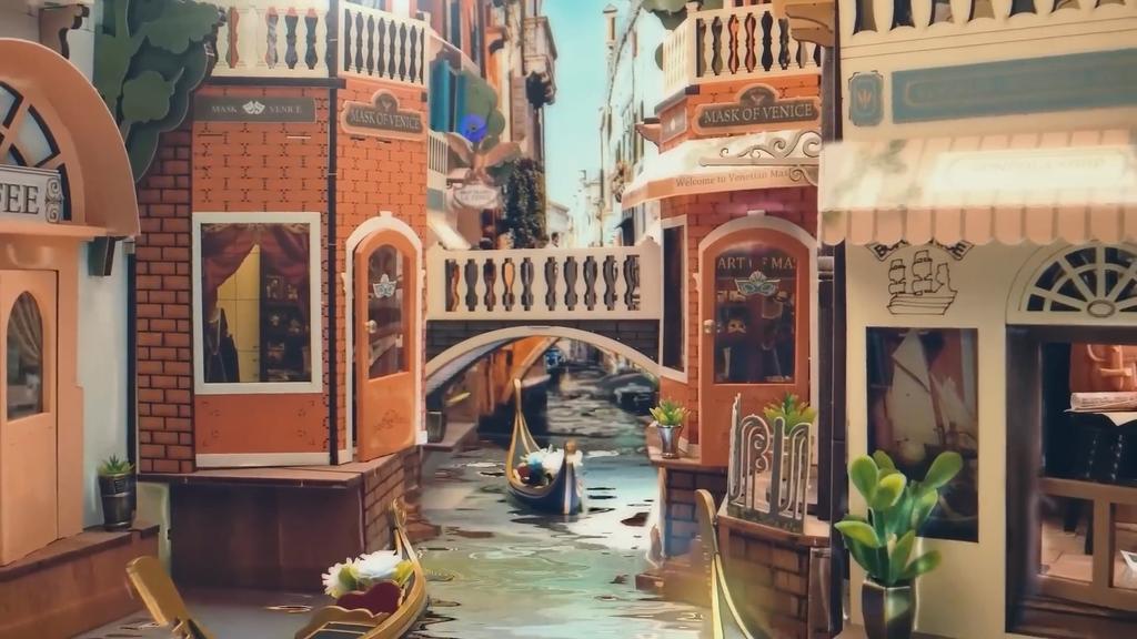 ROBOTIME Rolife 3D puzzle Romantic Venice DIY Book Nook Kit TGB08
