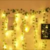 2M/4M Fairy Lights ivy String LED Solar Light Vine Maple Leaf Waterproof Garland Solar Lamp Christmas for Garden Decoration