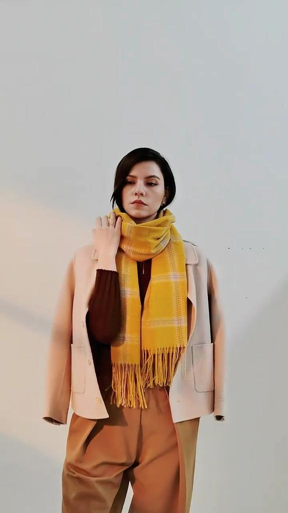 Karierte Schals für Damen, Herbst-Winter-Schals, Pashmina-Tücher und Tücher