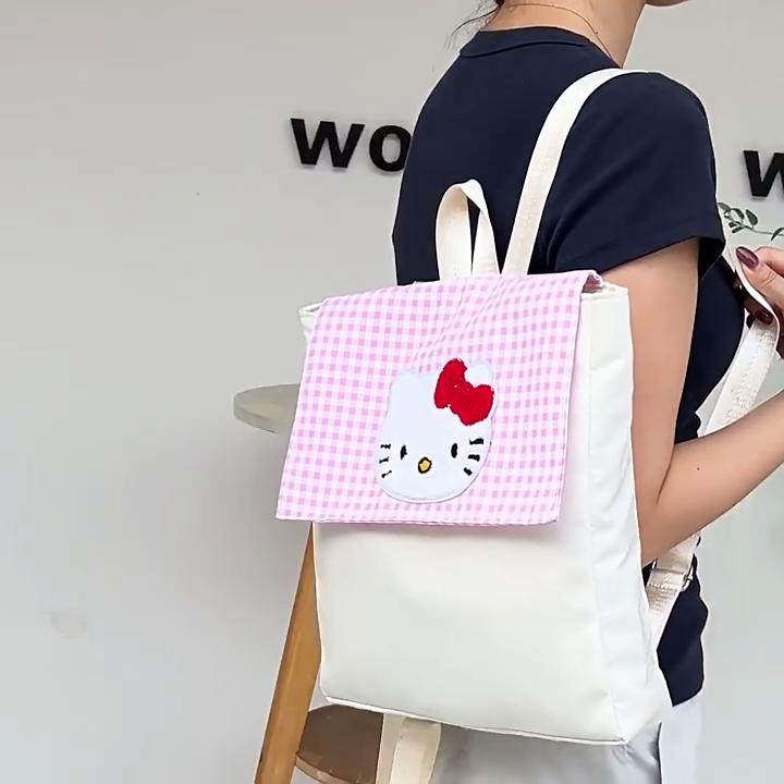 Hello Kitty College Backpack With Oxford Cloth Material For School And Commute