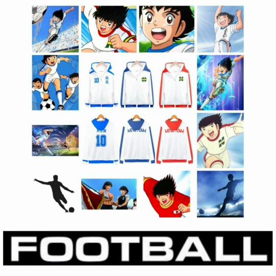 Captain Tsubasa Atom Hutton Football Soccer Jacket Hoodies Sweatshirt Jersey Japan Cartoon Animation Print Quick Dry Vintage Long Sleeve Uniform