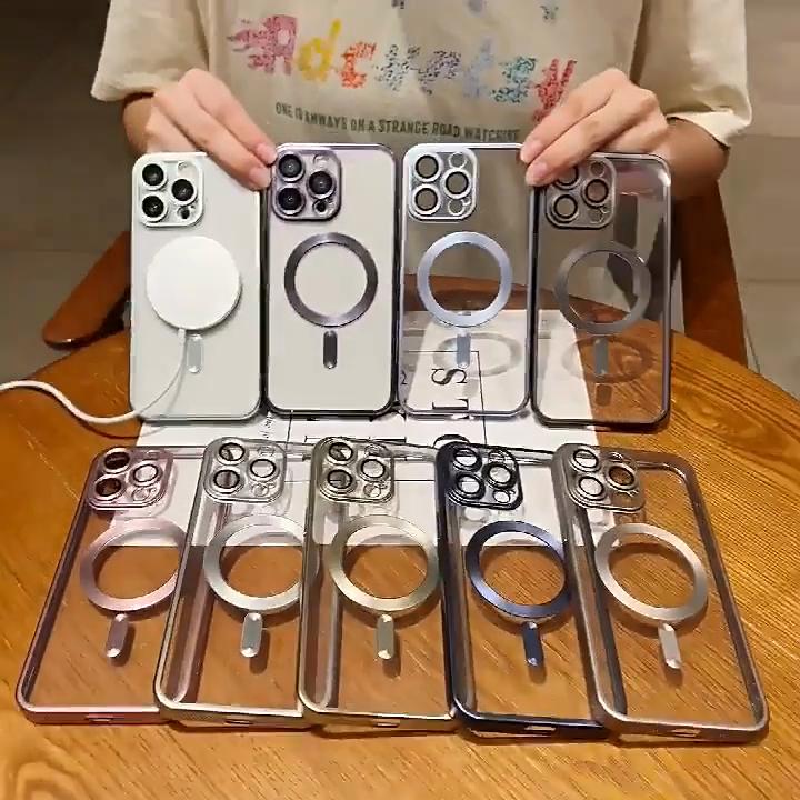 Magnetic Case For iPhone 15 14 13 12 11 Pro Max Plus Fashion Plating Frosted Matte For Magsafe Bumper Cases Cover Funda