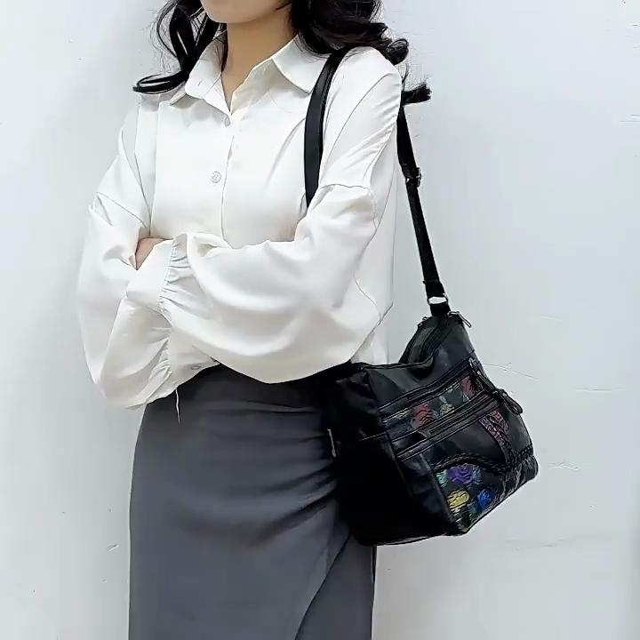 Europe And The United States Soft Leather Texture Shoulder Bag Large-capacity Messenger Bag Fashion Street Cross-border Women's Bag