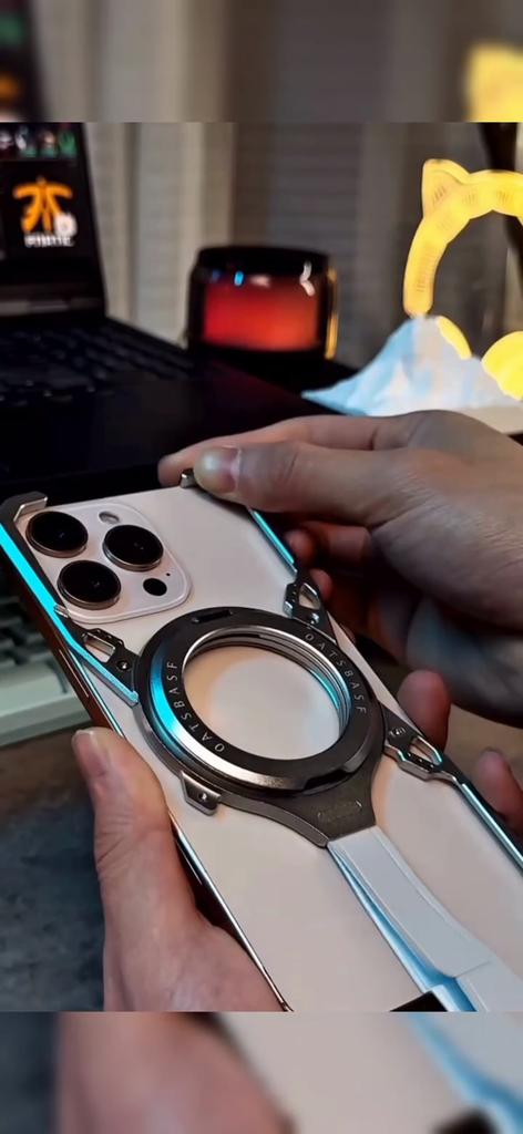 360 ° Magnetic Rotating Bracket Metal Phone Case For iPhone 16 Pro Max 16promax Magsafe Aluminum Alloy Frameless Shockproof Cover