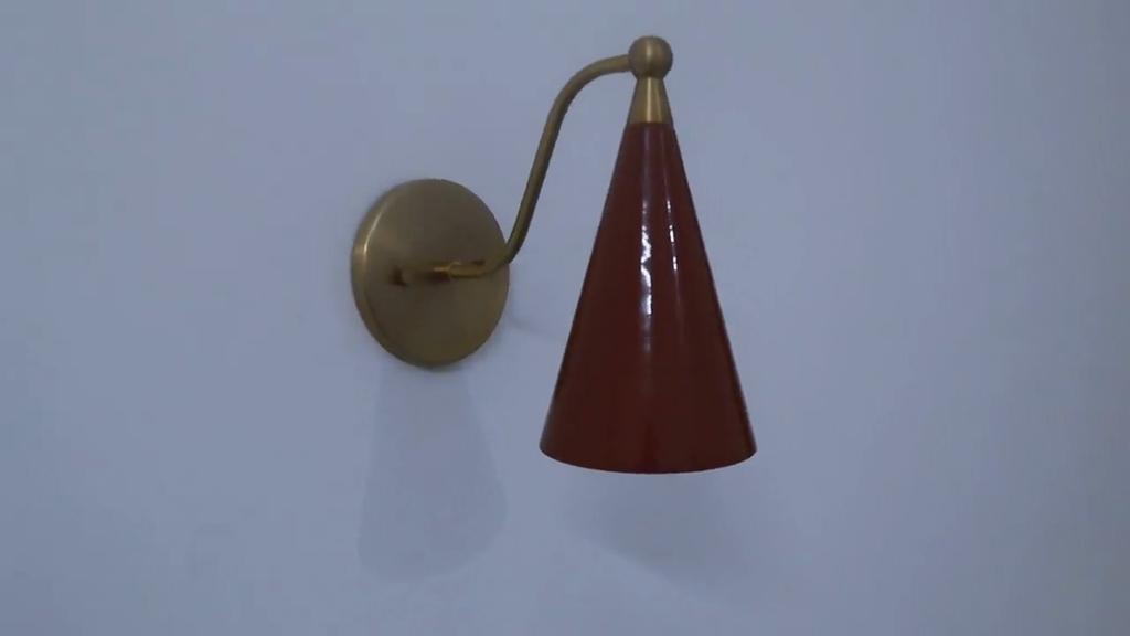 Modern Style Mid Century Raw Brass Wall Lamp Luminaire