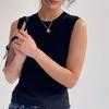 Round Neck Tank Top Stripe Knit Halter Crop Tops Women Summer Camis Chest Pad Camisole Fashion Casual Tube Female Sleeveless Cropped Vest