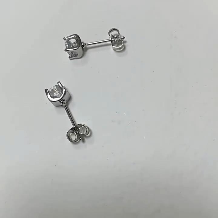 6.5mm Four Prong Moissanite Stud Earrings S925 Sterling Silver D VVS1 Fine Jewelry For Men Women