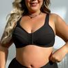 Women's Plus Size Bra Front Closure Wireless Lingerie Adjustable Hollow Out Back Sports Leisure Bras 0Xl-5Xl