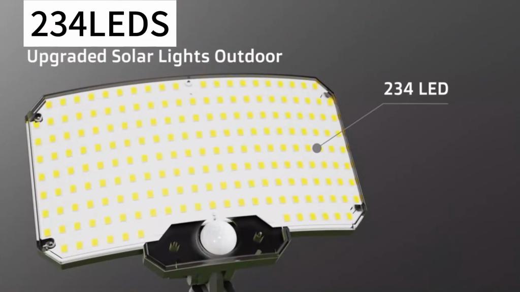 234 LED Solar Outdoor Lighting with Motion Sensor in 3 Modes 196.85 Inch Cable Suitable for Porch Courtyard Street Lighting