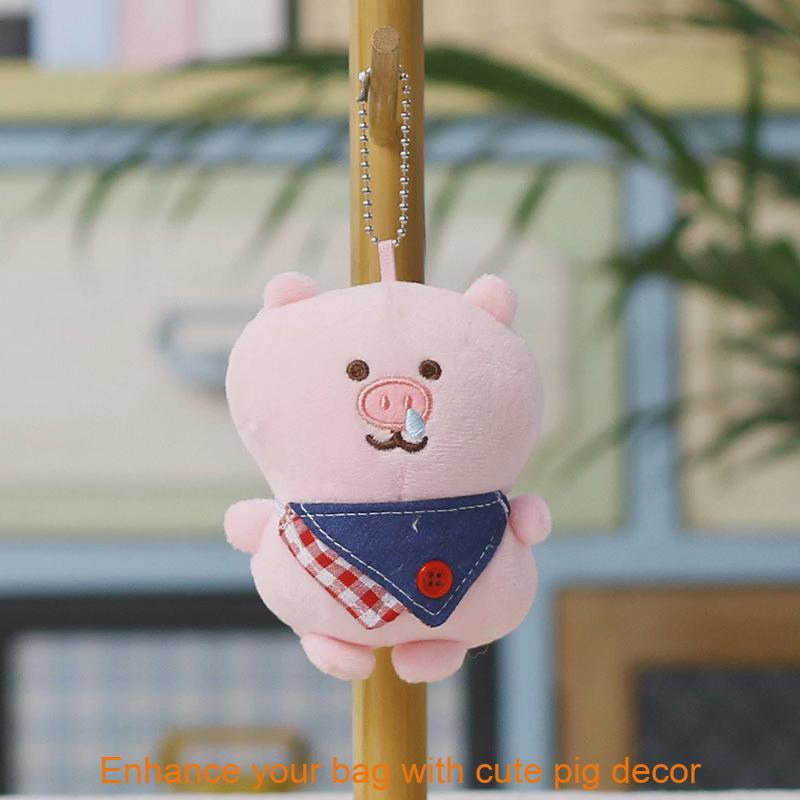Plush Pig Pendant With Snot Scarf Cute Stuffed Animal Gift For Kids And Adults