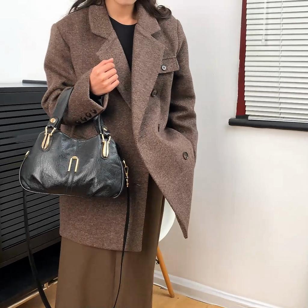 Vintage kabelka z měkké kůže Dámská dojíždějící Vícevrstvá s velkou kapacitou Taška přes rameno Crossbody