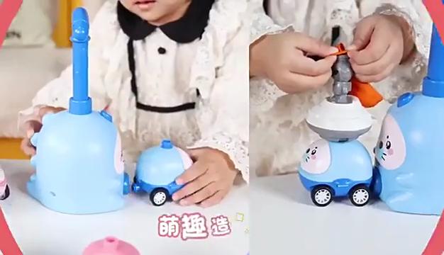 Animal Air-Powered Balloon Car Toy, Balloon Car Launcher Set with Easy Manual Pump,2-in-1 Races On Ground Flies In Air, Children's Day Birthday Gift
