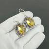 Wunderschöne Citrin Edelstein Ohrringe, 925 Sterling Silber Ohrringe, Handgefertigte Silberohrringe zum Verschenken, Citrin Hängeohrringe für Partykleidung Geschenk