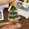 Solid Glass Craftsmanship Pieces Handmade Mini Christmas Tree Figurine Blown Tabletop Ornament with Decor Star Topper Desktop for Home Window Mantel