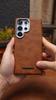 Premium Faux Leather Magnetic Case For for Samsung Galaxy S25 Ultra S24+ Plus Retro Cover Matte Electroplated Frame Shockproof