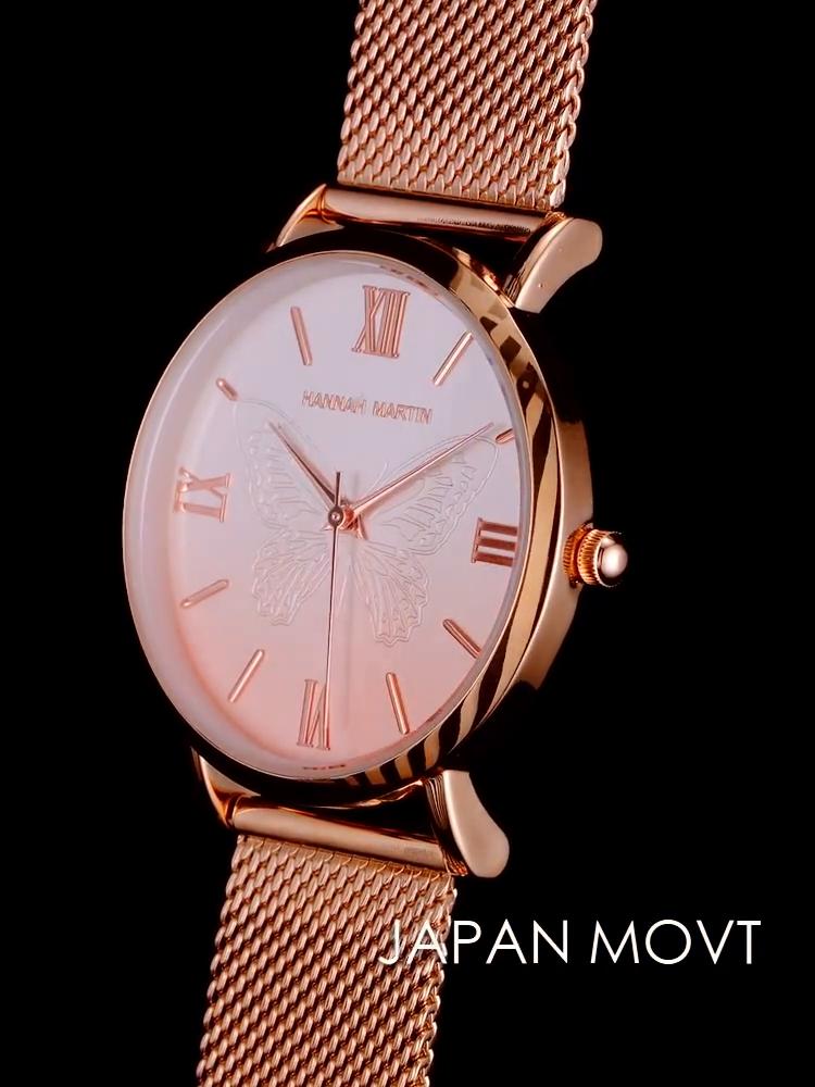 Dámské hodinky Japan Quartz Movement 3D Butterfly Top značkové luxusní vodotěsné náramkové hodinky