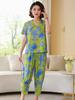 Damen Übergröße Blumendruck 2-teiliges Set – Lässiges Sommer-Outfit (XL-5XL)