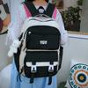Large Capacity Backpack Student Lightweight Schoolbag Color Contrast Backpack