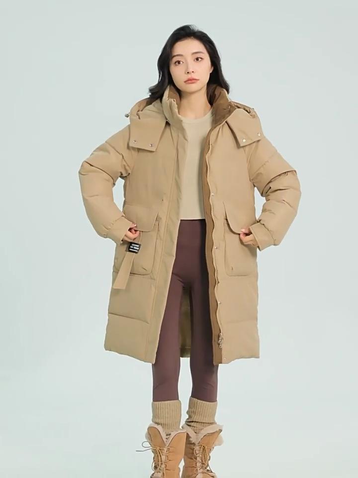 Down Cotton-padded Clothing Women's Long Autumn and Winter New Thickened Loose and Thin Temperament Cotton-padded Jacket