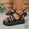 Women's Plus Size 41-42 Platform Sandals, New Summer Fairy Style Roman Shoes, Beach Sandals for Dresses