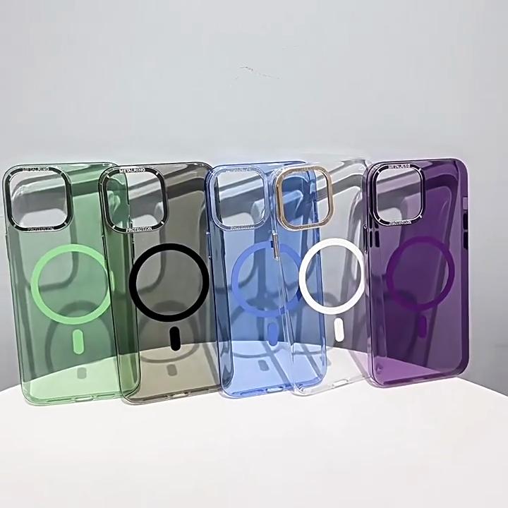 Luxusní vysoce kvalitní bezdrátové nabíjení s magnetickým sáním HD Through Jednobarevné pouzdro na telefon Vhodné pro iPhone 14 13 12 11 Pro Max Pouzdra proti pádu
