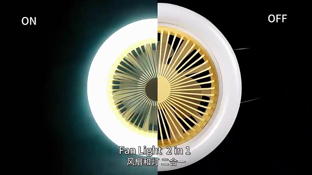 Ventilator de Plafon Inteligent 2 în 1 cu Lumină LED Silențios 30W E27 Dimmabil Lampă Ventilator cu Telecomandă Gură de Aer Reglabilă pentru Dormitor Living Bucătărie