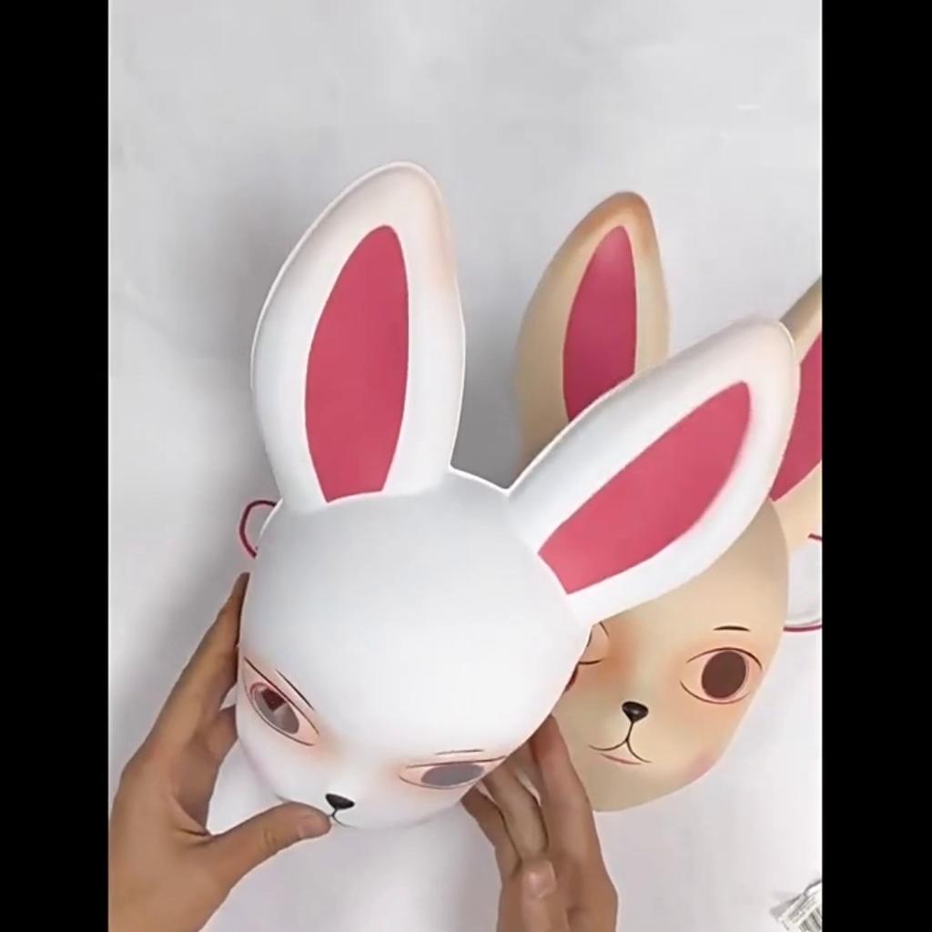 Tik Tok králičí králičí dívčí maska ​​soft girl party Vánoční maškarní bar Halloweenské masky