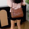 Women's Soft Leather Crossbody Bag Middle-Aged Mother Bag Multi-Layer Shoulder Bag