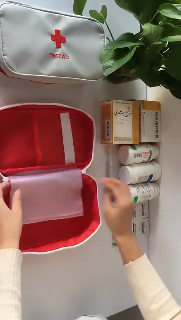 2Pcs Mode Reise Tragbare Medizin Tasche First Aid Kit Medizin Sortierung Lagerung Tasche