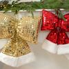 Mirror Glitter Bow Plush Pendant For Hotel Window Decor