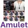 Vintage Retro Buddha Black God Rhinestone Obsidian Pendant Necklace Chain Unisex Men Women Fashion Gothic Amulet Talisman Jewelry Party Gift