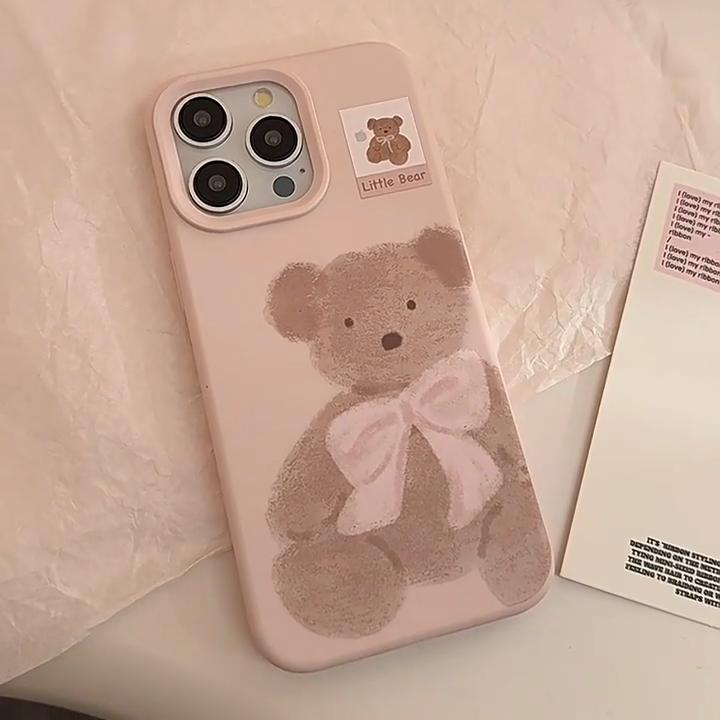 Plush Bear Case for iPhone 14 iPhone 15 iPhone 16 Pro Max