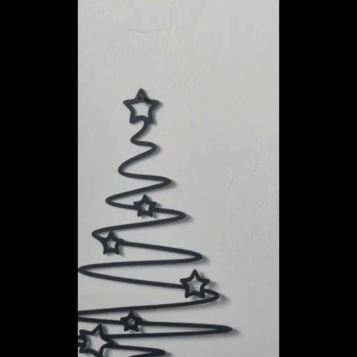 Metal Mural Christmas Tree Hanging Decoration Xmas Decro