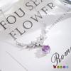 Women 925 Sterling Silver Wisteria Flower Natural Crystal Clavicle Necklace