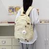 Junior High School Student Schoolbag Female Letter Backpack Commuter Solid Color Backpack
