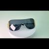 European and American Style Diamond-encrusted Sunglasses with Integrated Lenses and Fan-shaped Design for Women.