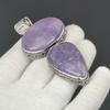 Lepidolite Gemstone Handmade 925 Sterling Silver Jewelry Pendant Double Stone Antique Pendant Natural Lepidolite Gemstone Pendant For Gifts