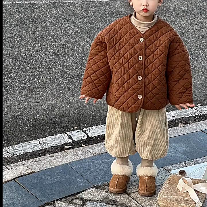 Children's Genuine Leather Snow Boots Lamb Wool Cotton Shoes Korean Style Plus Velvet Thickened Loafers