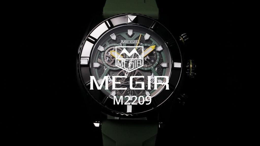 Megir Men's Sports Analog Chronograph Luminous Quartz Watch with Stylish Silicone Strap for Gifts