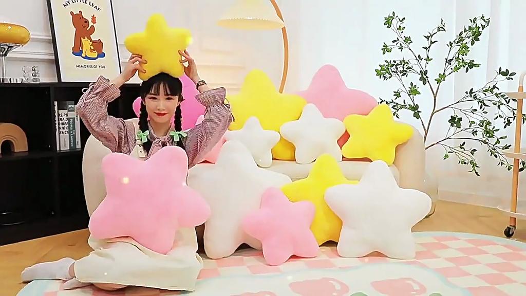 Star Throw Pillow Plush Doll Toy Super Soft Sleeping Pillow Sofa Cushion Bedroom Ornaments Office Girl Birthday Gift