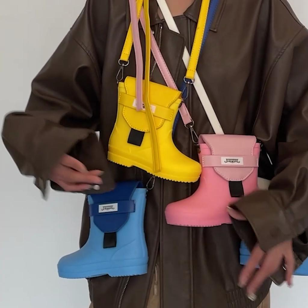 Mini Rain Boot Crossbody Bag - Creative Waterproof Shoulder Bag for Women, Cute Novelty Purse In Multiple Colors