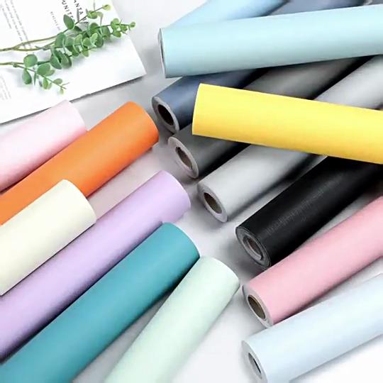 Self-adhesive Macaron Waterproof Moisture-proof Wallpaper Bedroom Living Room Feature Wall Decoration