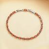 Simple Rectangular Garnet Red Zircon Bracelet for Women, Versatile Fashion