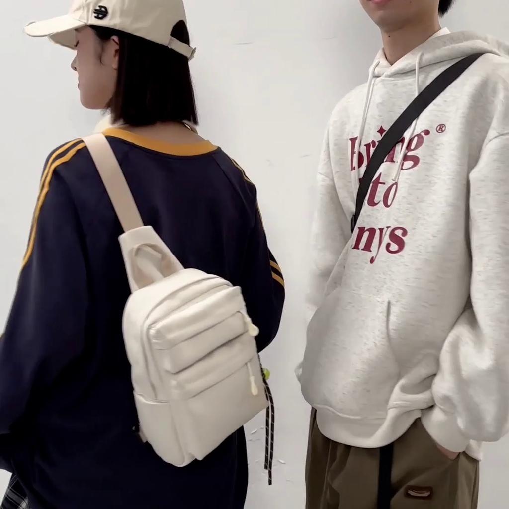 Large Capacity Men's Chest Bag Solid Color Women's Crossbody Bag
