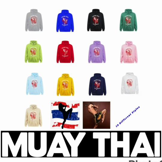 Muay Thai Kick Boxing UFFC MMA Pull Over Jacket Sweatshirt Hoodies Men Women Kid Unisex Long Sleeve Print Sport Gym Fitness Workout