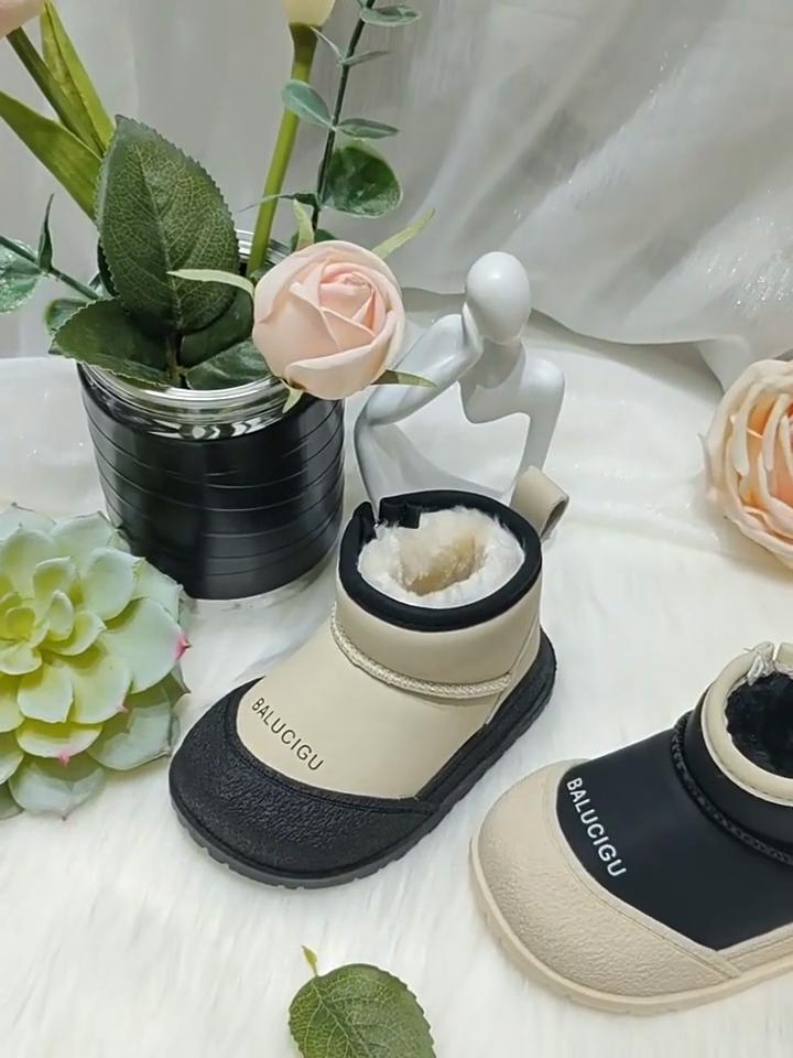 Baby Warm Snow Boots Girls Plus Velvet Cotton Boots Boys Lightweight Toddler Shoes