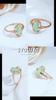 Anillos de circonio natural Kinel Lake Green para mujer Color oro rosa
