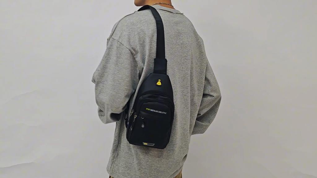 Men's Chest Bag Large Capacity Commuter Shoulder Bag Water-repellent Business Travel Crossbody Bag