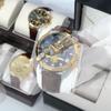 Luxury Men Wristwatch Quartz Waterproof Luminous Moon Phase Chronograph Leather Man Watch Male Reloj